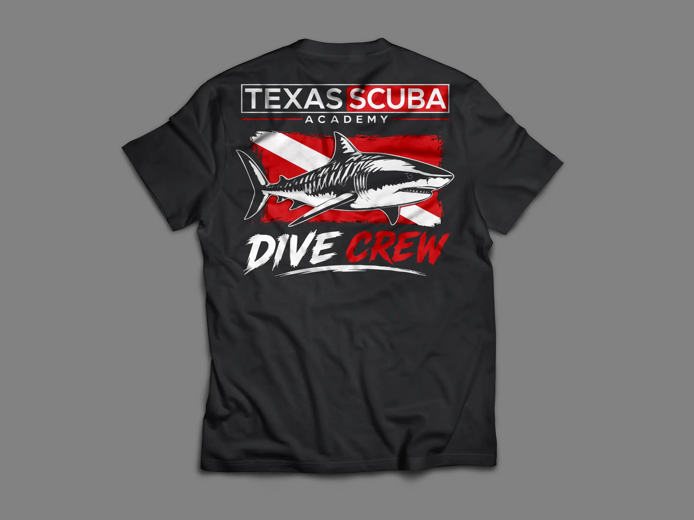 Texas Scuba Academy Dive Crew T-Shirt — Shark
